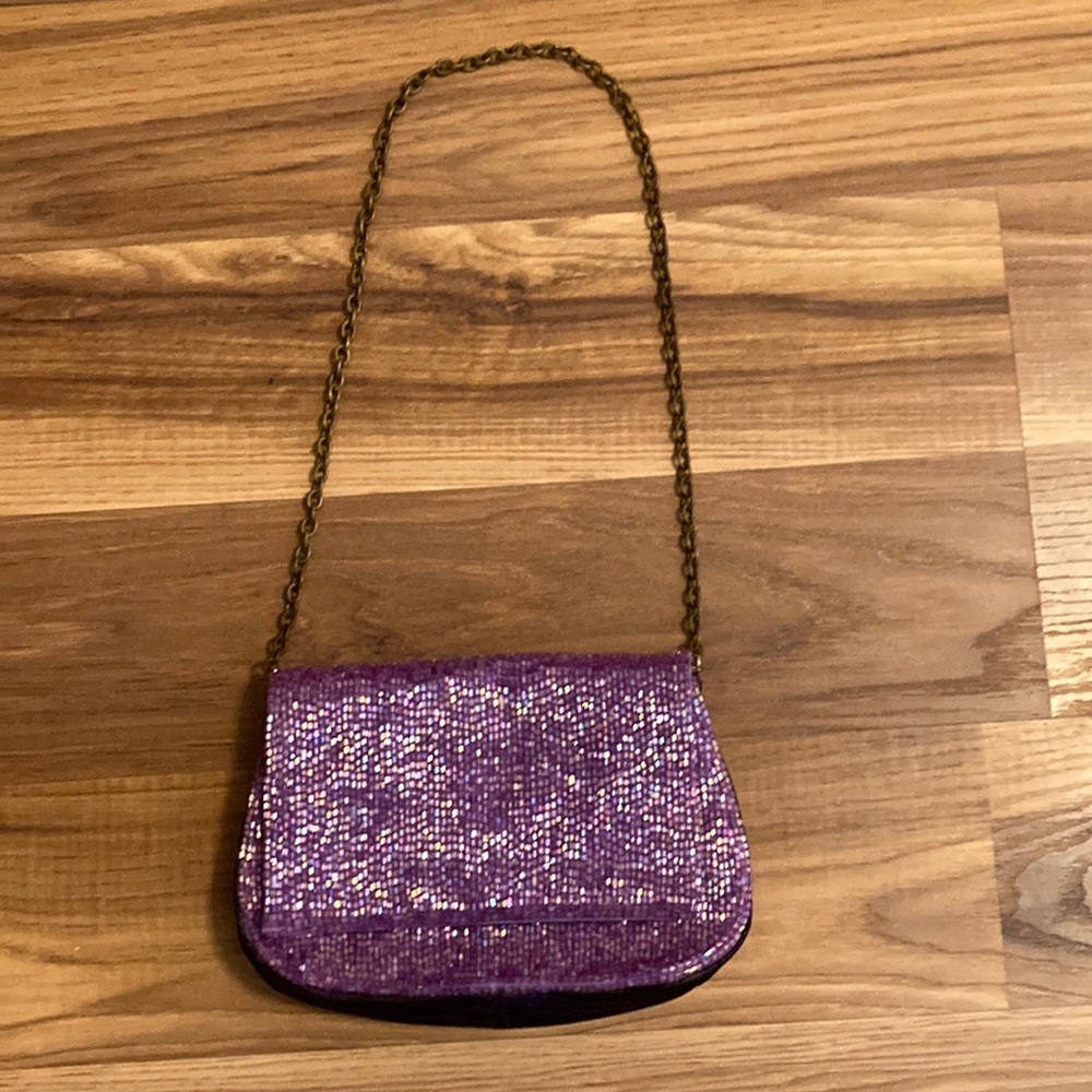 Deepa and Gurnani purple beaded evening bag